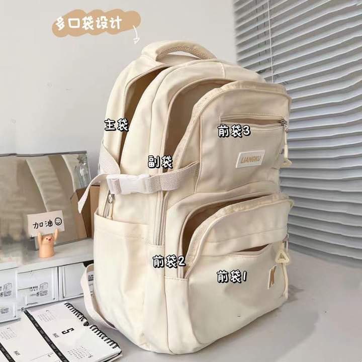 B019, Large capacity schoolbag for girls Korean version all-match high school students college students net celebrity backpack forest style trend brand junior high school students