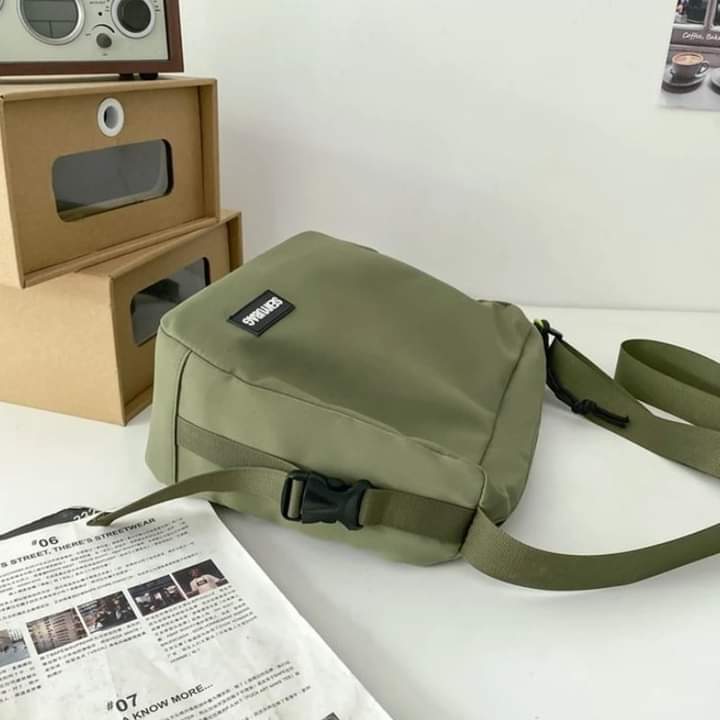 m048, Shoulder bag, canvas, plain color, Japanese style, for men