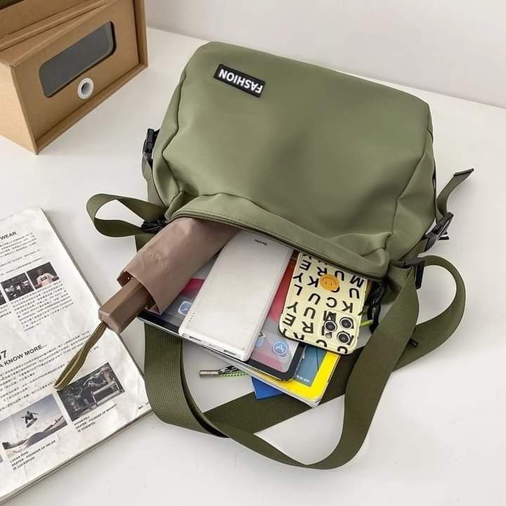 m048, Shoulder bag, canvas, plain color, Japanese style, for men