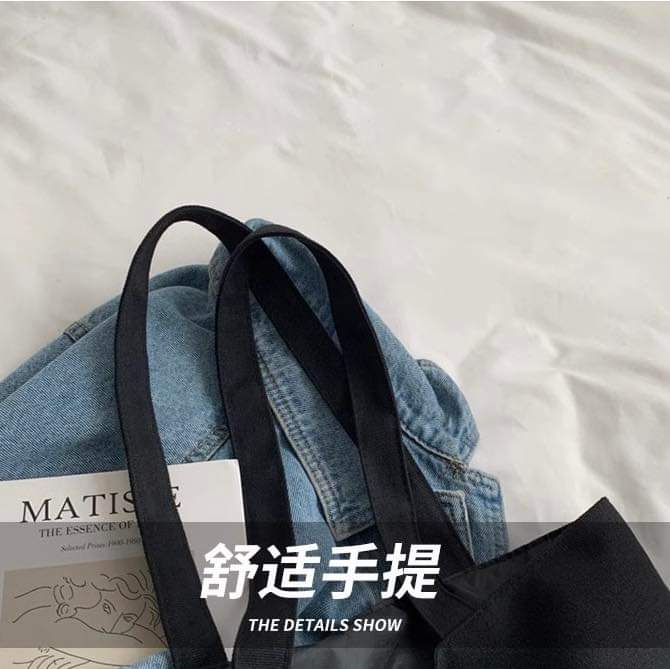 C081, Korean version of ins canvas bag large capacity tote bag one-shoulder canvas bag literary gift shopping portable canvas bag