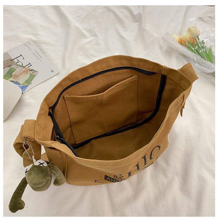 M010 Foreign trade Korean version of the alphabet canvas bag female 2022 new fashion all-match tote bag students class large capacity