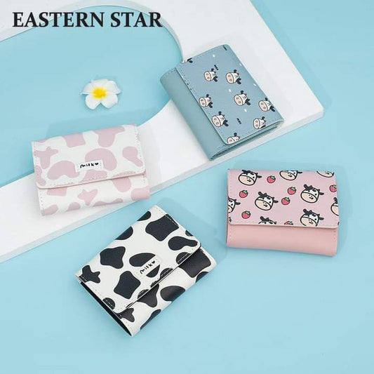 W010, The new multi-card position short small coin purse ladies mini wallet 30% off wallet Japanese and Korean version of cow card bag women