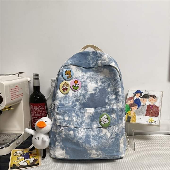 B007, Korea style,matte, simple,retro,tie-dye,ins- canvas bag