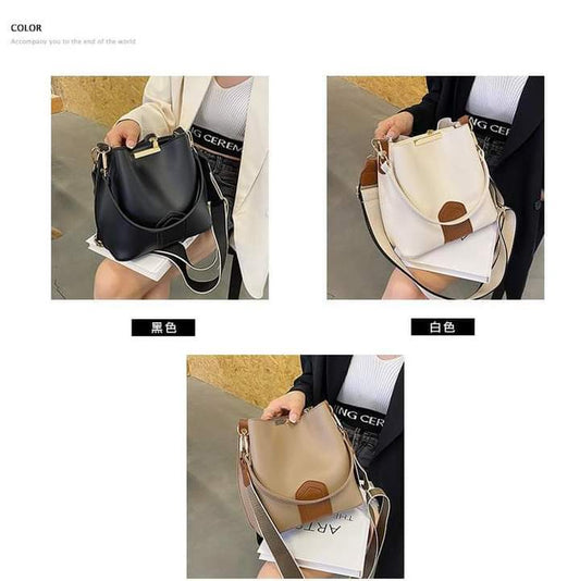A089, 2023 new bag women's trend Messenger super soft bucket bag PU casual high-level commuting tote bag women's large capacity