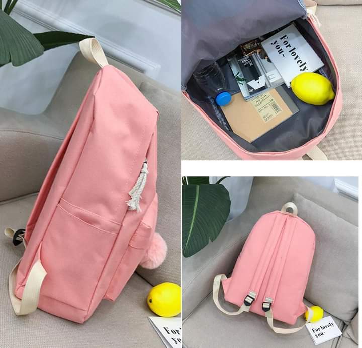 B084, Three-piece backpack new Korean style backpack fashion primary and middle school students school bag large capacity men and women travel bag
