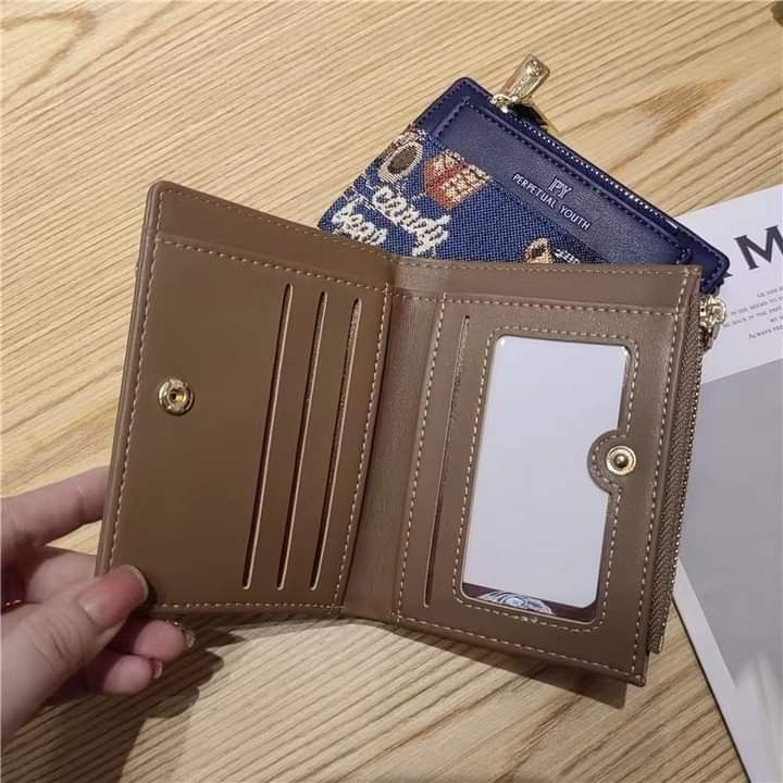 w034, Women's wallet short wallet,genuine,good quality, fashion wallet bag