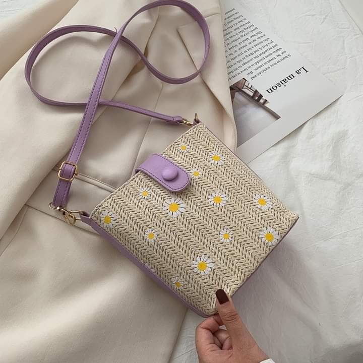 a007, Fashion shoulder bag, adjustable strap, floral pattern