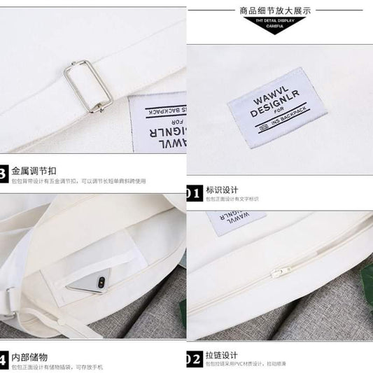 M062, New style canvas women's bag large bag Korean style letter shoulder class bag portable large-capacity canvas bag