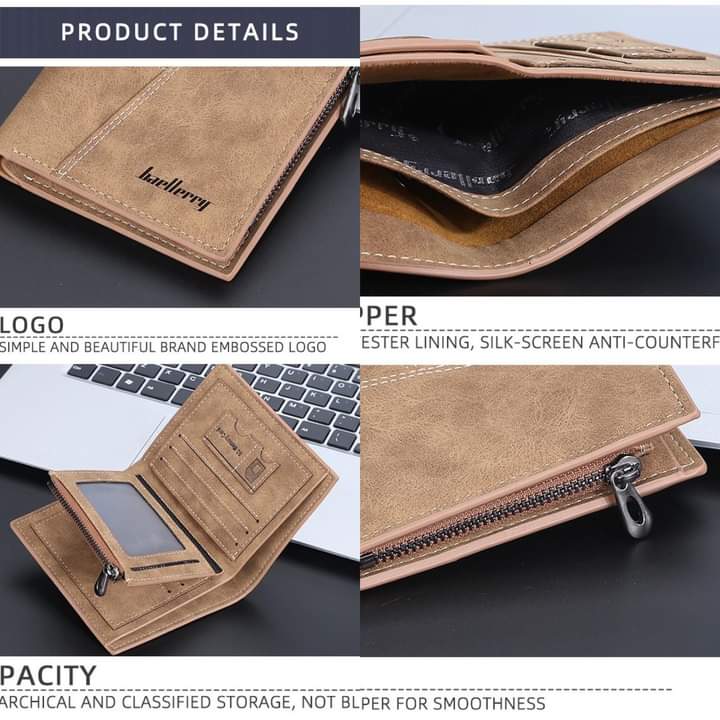 Mw008, 2023 New Men's Short Wallet Business Vertical Multi-Card Zipper Wallet Coin Purse