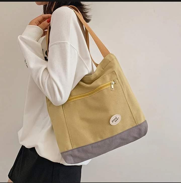 c023, cloth bag shoulder bag new large capacity canvas bag solid color simple shoulder bag simple student bag canvas bag