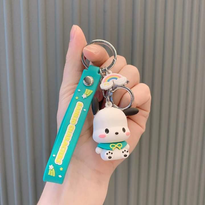 D006, Kulomi key chain cinnamon dog doll cartoon school bag pendant Melody key chain silicone pendant