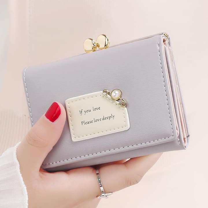 W088, 2023 New Ladies Small Wallet Simple Female Short Student Korean Version Cute Multifunctional Mini Card Holder Coin Purse