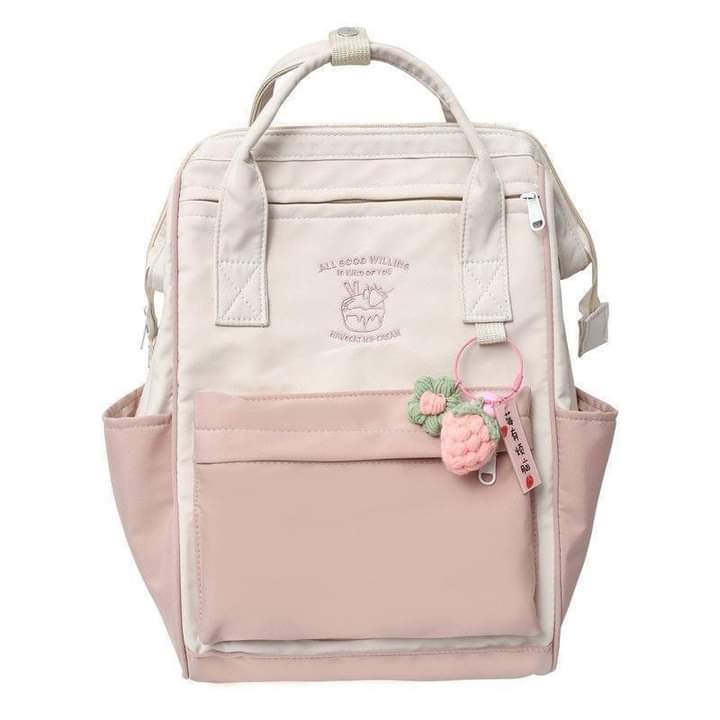 B041, bong contrast youth school bag Large capacity waterproof nylon portable backpack