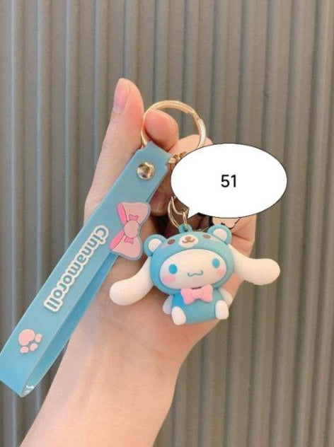 D006, Kulomi key chain cinnamon dog doll cartoon school bag pendant Melody key chain silicone pendant