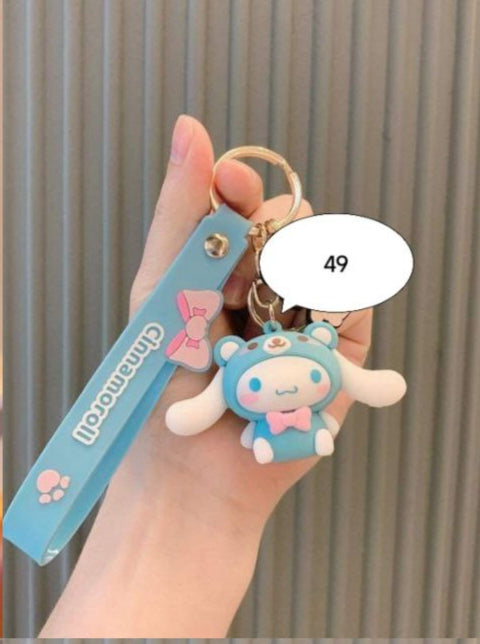 D006, Kulomi key chain cinnamon dog doll cartoon school bag pendant Melody key chain silicone pendant