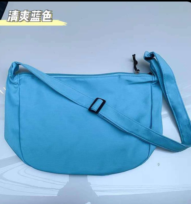 M068, Korean style all-match student ins Japanese Harajuku simple waffle literary one-shoulder solid color messenger bag