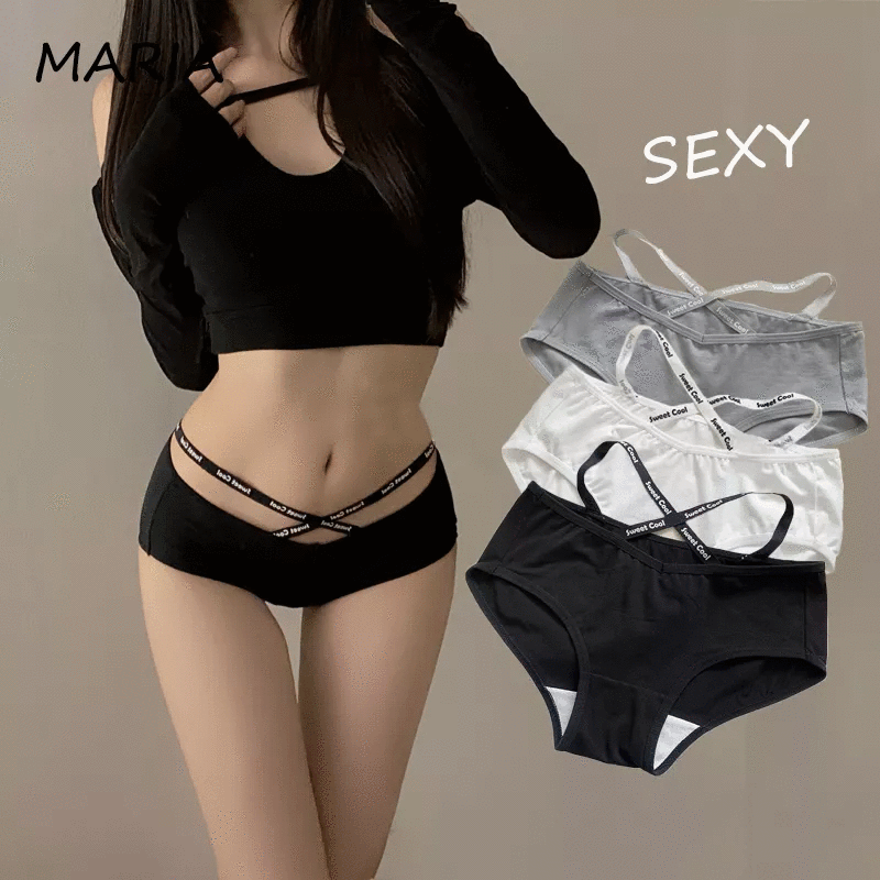 S002,pure cotton underwear, thin type, mid waist, super sexy, sporty style for girls