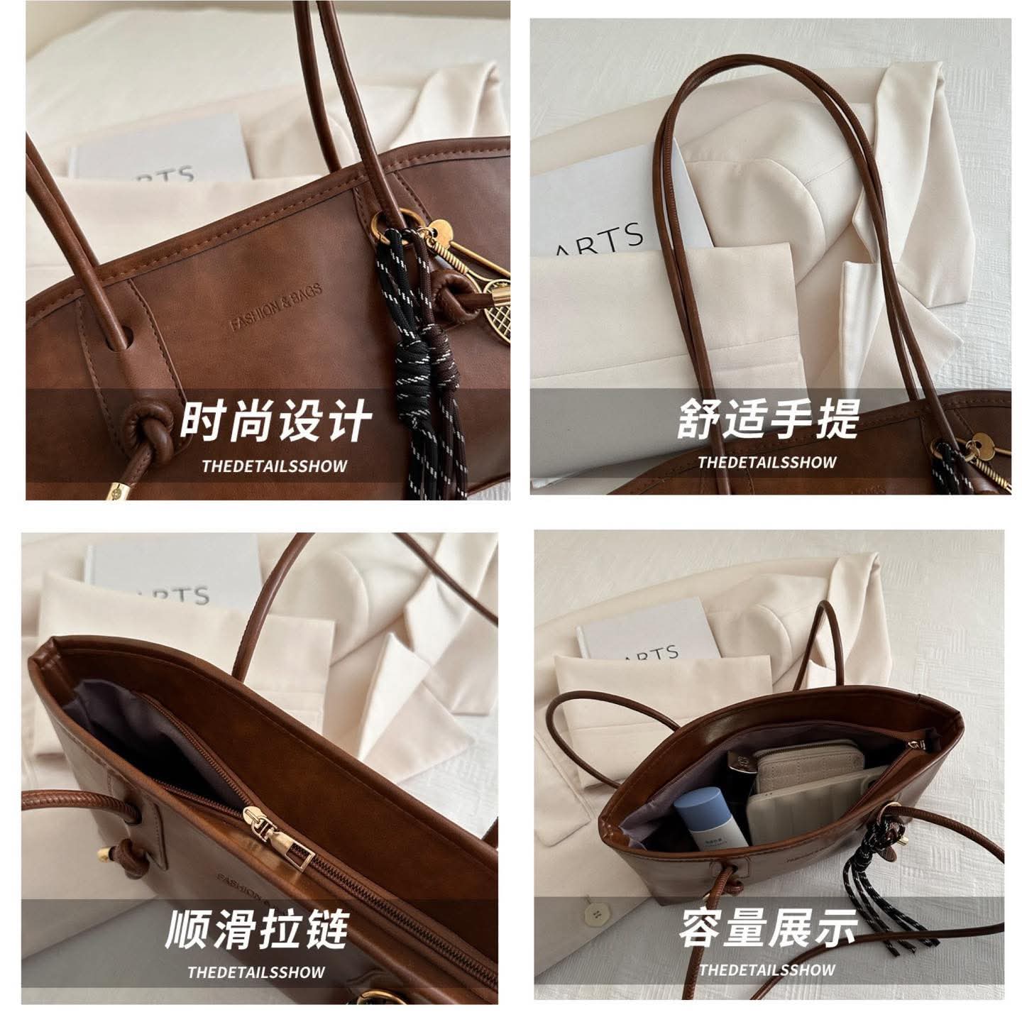 A83, High-quality retro large-capacity bag for women, new autumn and winter commuting shoulder bag, handbag tote bag