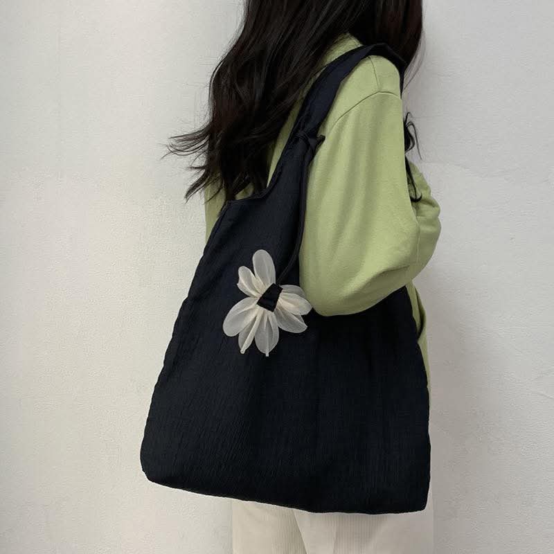 C84, Dopamine colored canvas shoulder bag female thin student schoolbag fresh fairy style large capacity bag pleated fabric