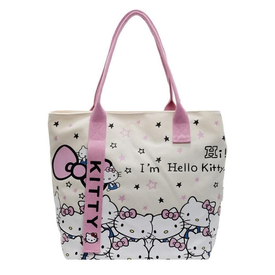 c53 Hello Kitty shopping bagလေး ချစ်စရာကောင်းသောနော် ကျောင်းသုံးဖြစ်ဖြစ် ရုံးသုံးဖြစ်ဖြစ် စာအုပ်/ ပစ္စည်းတွေအများကြီးဆန့်တဲ့အိတ်လေးပါရှင့်၊