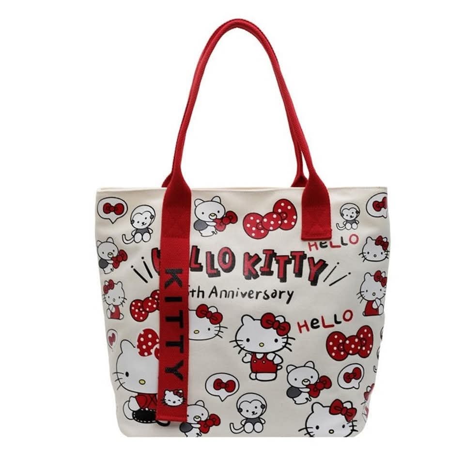 c53 Hello Kitty shopping bagလေး ချစ်စရာကောင်းသောနော် ကျောင်းသုံးဖြစ်ဖြစ် ရုံးသုံးဖြစ်ဖြစ် စာအုပ်/ ပစ္စည်းတွေအများကြီးဆန့်တဲ့အိတ်လေးပါရှင့်၊
