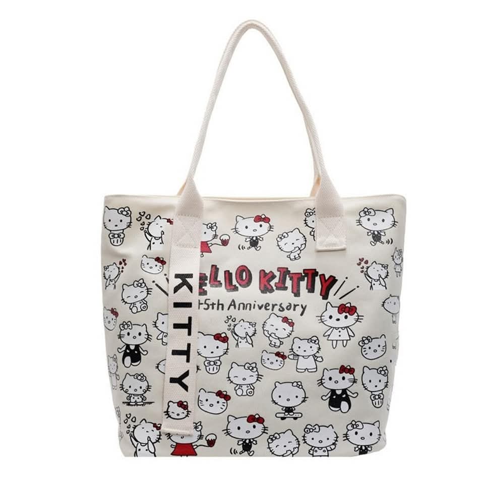 c53 Hello Kitty shopping bagလေး ချစ်စရာကောင်းသောနော် ကျောင်းသုံးဖြစ်ဖြစ် ရုံးသုံးဖြစ်ဖြစ် စာအုပ်/ ပစ္စည်းတွေအများကြီးဆန့်တဲ့အိတ်လေးပါရှင့်၊