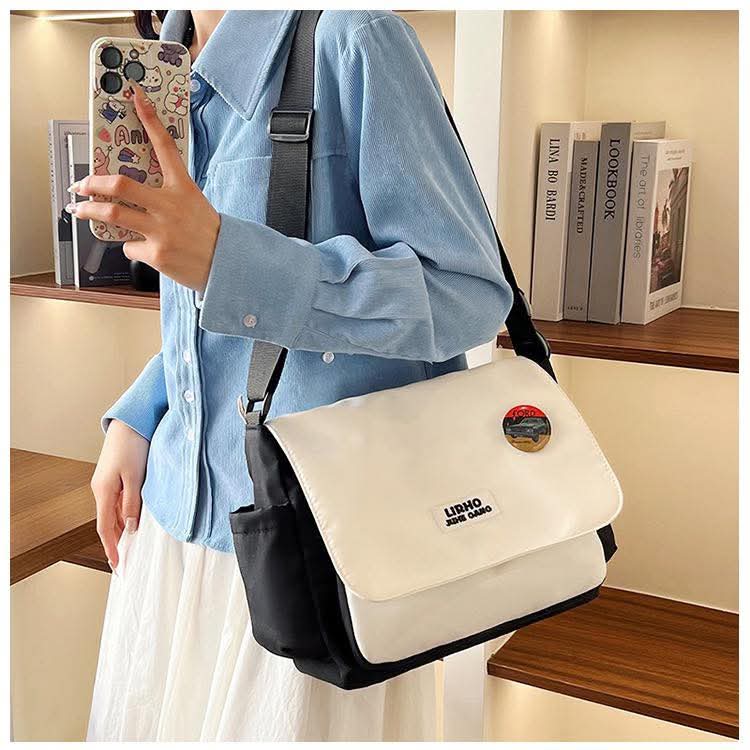 m46, Unisex ကိုရီးယားစတိုင် ကြီးမားသောစွမ်းရည်ရှိသော messenger အိတ်