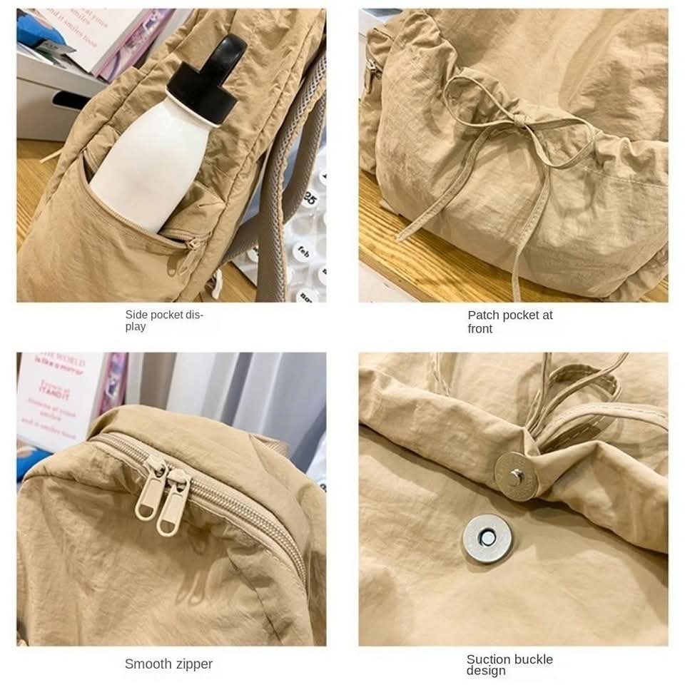 b59, High-end Nylon Backpack Travel College Student Light Casual Backpack Large Capacity