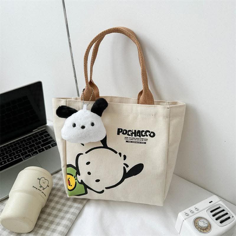 C86, Canvas bag female ins2025 new simple commuter lunch box lunch bag niche fashion mini handbag small cloth bag