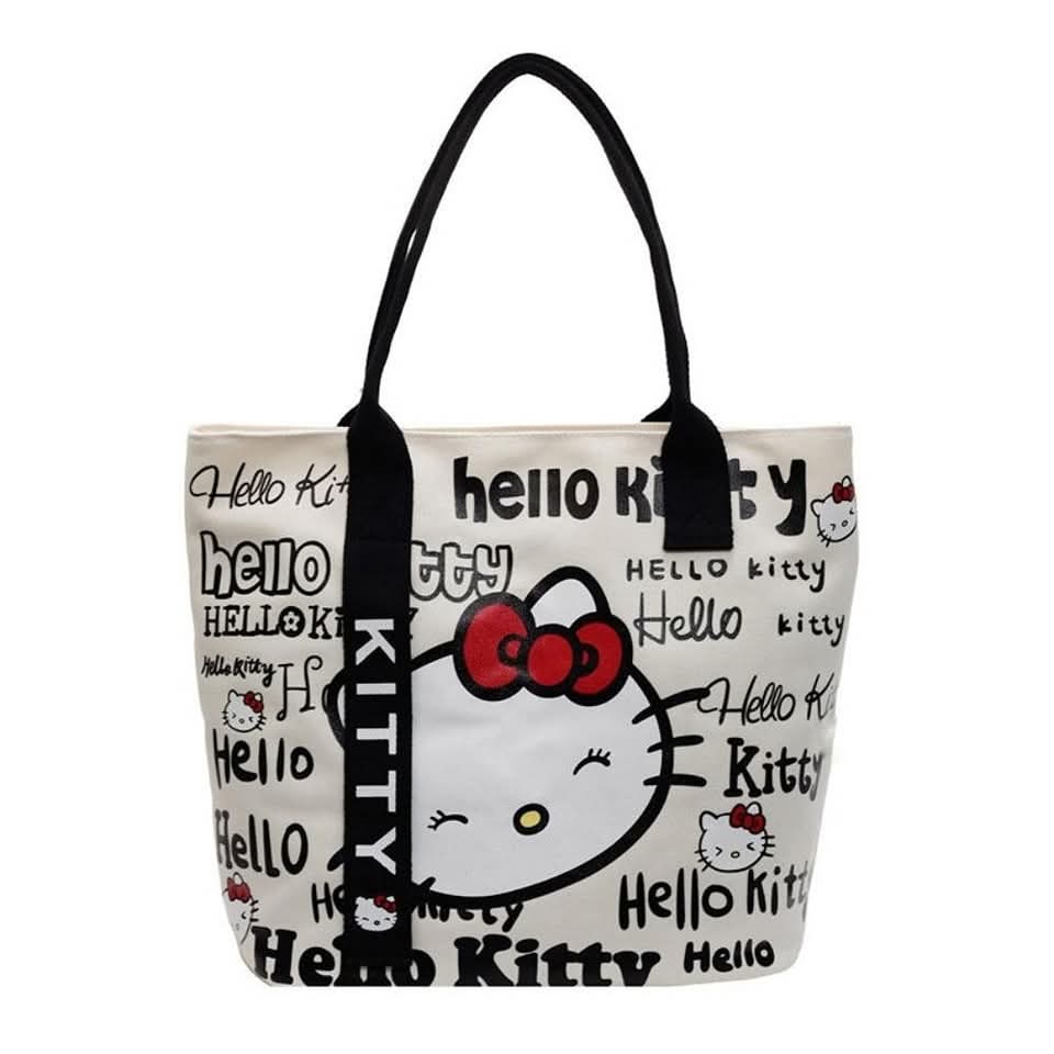 c53 Hello Kitty shopping bagလေး ချစ်စရာကောင်းသောနော် ကျောင်းသုံးဖြစ်ဖြစ် ရုံးသုံးဖြစ်ဖြစ် စာအုပ်/ ပစ္စည်းတွေအများကြီးဆန့်တဲ့အိတ်လေးပါရှင့်၊