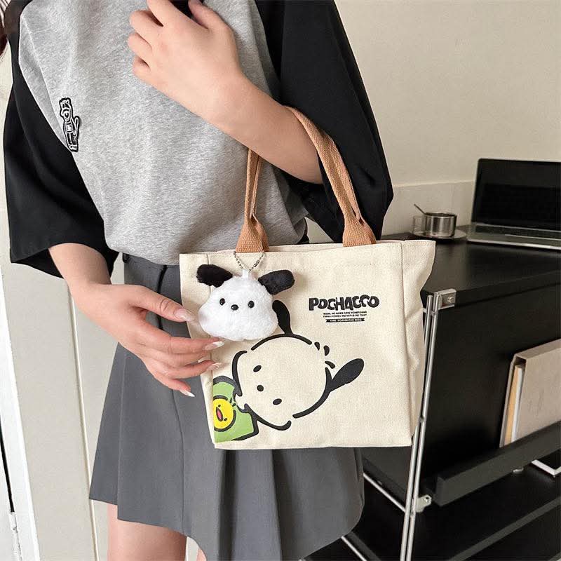 C86, Canvas bag female ins2025 new simple commuter lunch box lunch bag niche fashion mini handbag small cloth bag