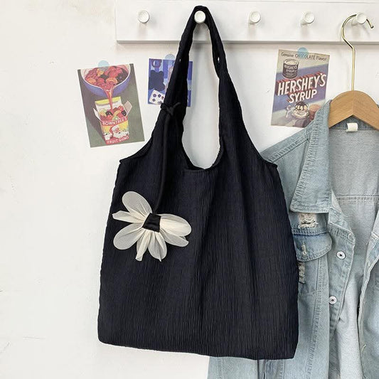 C84, Dopamine colored canvas shoulder bag female thin student schoolbag fresh fairy style large capacity bag pleated fabric