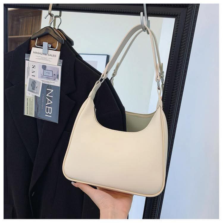 A60, New French Underarm Bag Women's Solid Color Crescent Handbag