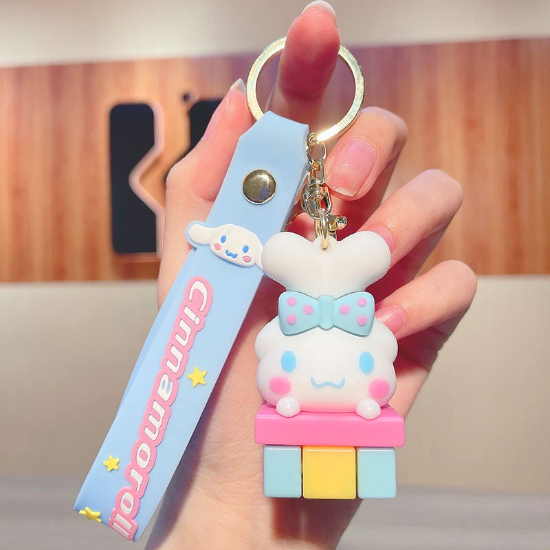 D006, Kulomi key chain cinnamon dog doll cartoon school bag pendant Melody key chain silicone pendant