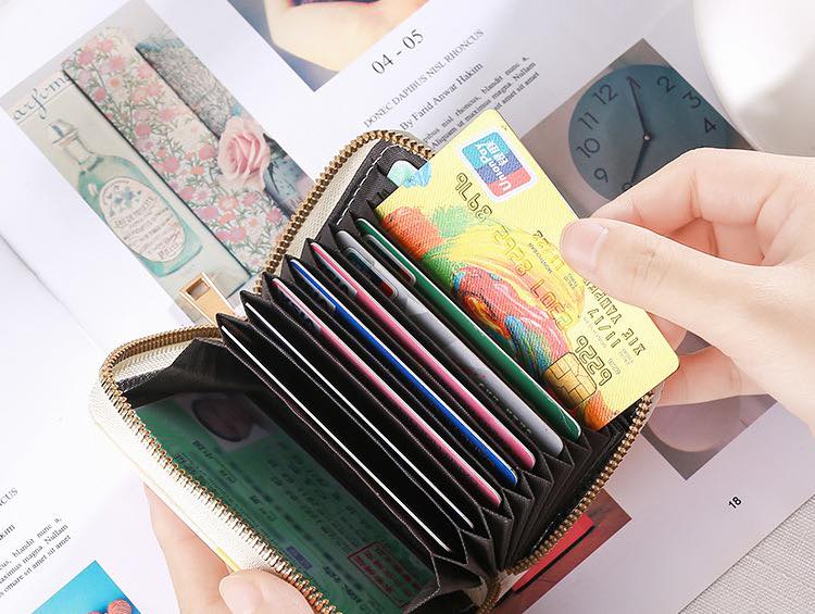 W015 Korean design multi-card coin purse cartoon girl flower colorful wallet