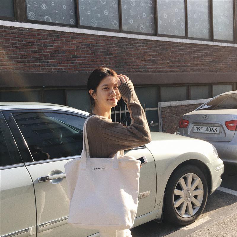 c040 The new Korean version of the simple and versatile large-capacity canvas bag women's shoulder casual literary tote bag students