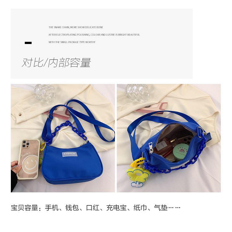 a119 Small bag women 2022 new simple fashion solid color nylon shoulder bag casual messenger bag