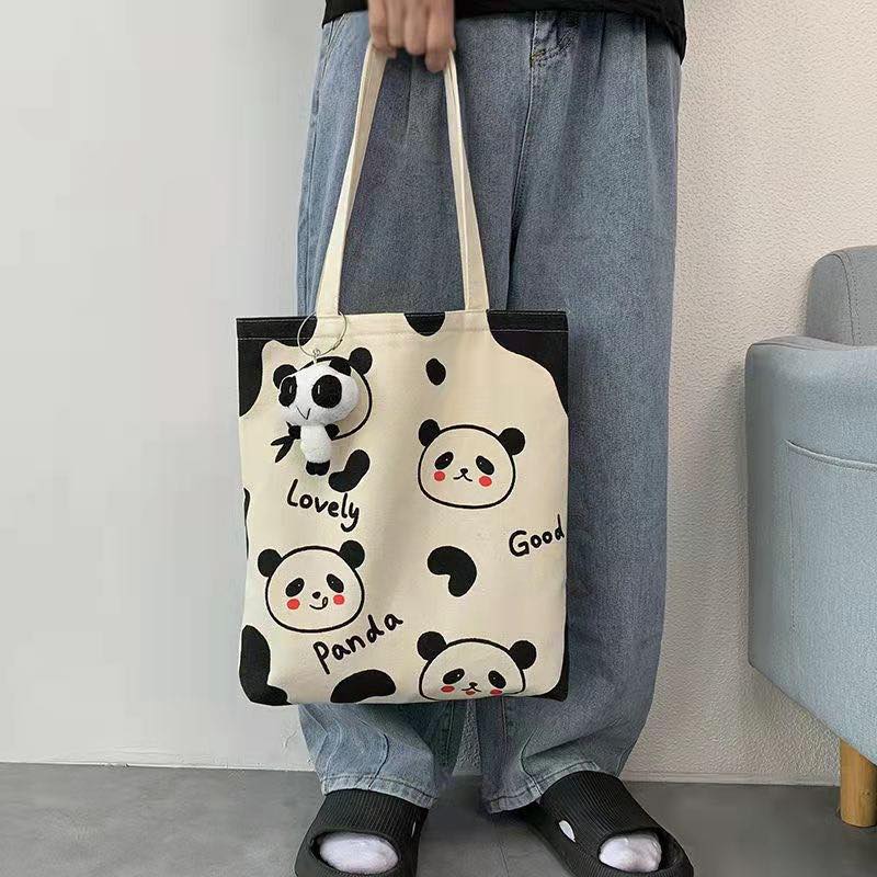 C009, Panda , duck Canvas Bag Women's Single Shoulder