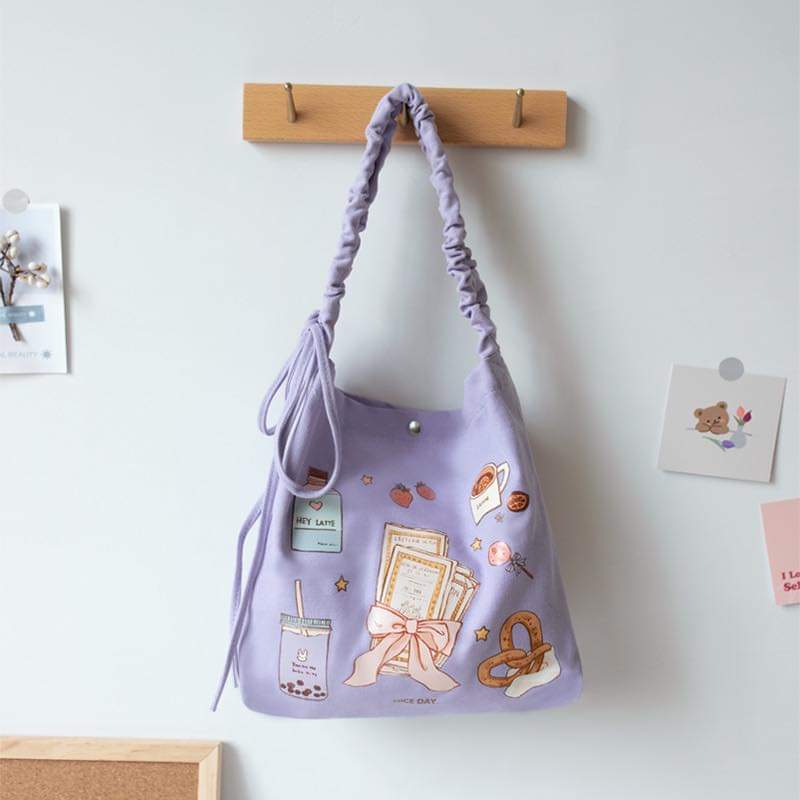 M001 New canvas bag women's shoulder handbag student cute Korean ins literary canvas bag